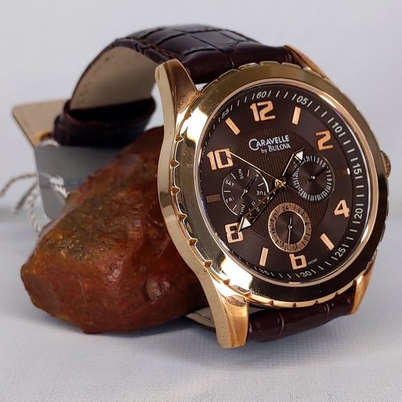 Bulova Other - Men's Watch Swiss Quartz Dress Watch Gold Tone Simulated Alligator Strap